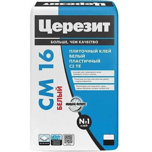 Церезит CM 16 Клей для плитки пластичный Белый